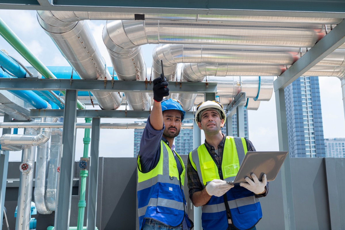 HVAC workers on the job